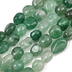 Quartz Fraise Brins de perles de quartz vert naturel, nuggets, 9~11x8~10x6~10mm, Trou: 0.8mm, Environ 18~19 pcs/chapelet, 6.89~7.28'' (17.5~18.5 cm)