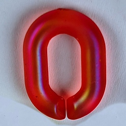 Красный Прозрачные акриловые быстроразъемные соединения, ab color овальные ссылки, красные, 19x14 мм