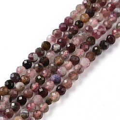 Tourmaline Natural Tourmaline Beads Strands, Faceted, Round, 3.5mm, Hole: 0.6mm, about 118pcs/strand, 15.87''(40.3cm)