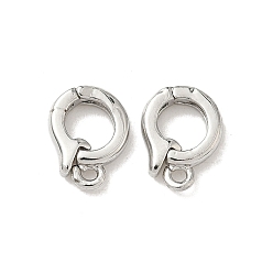 Платина Поручительств латуни кулон, без кадмия и без свинца, долговечный, стойки покрытие, платина, 10.5x8x2 мм, отверстие : 1.2 мм