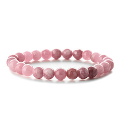Pink stone Multi-color Agate and Jade Bead Bracelet for Women with Pink Zebra Jasper and Amethyst Stones