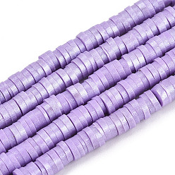 Сине-фиолетовый Бусины из полимерной глины , для поделок ювелирных изделий, Диск / плоские круглые, синий фиолетовый, 4x1 мм, отверстие : 1 мм