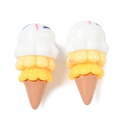 Белый Непрозрачные кабошоны из смолы, мороженое, белые, 35.5x18.5 мм