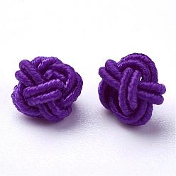 Violet Bleu Perles tissées en polyester, ronde, bleu violet, 6x5mm, trou: 4 mm, environ 200 PCs / sachet 