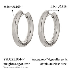 Нержавеющая Сталь Цвет Серьги из 304 нержавеющей стали, цвет нержавеющей стали, 18x4 мм