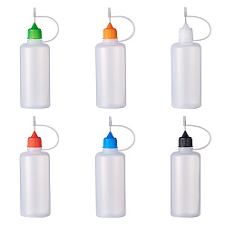 Mixed Color Plastic Glue Bottles, with Steel Pin, Mixed Color, 11.5~11.6x3.5cm, capacity: 60ml, 3pcs/color, 18pcs/set