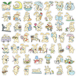 Кролик Кролик 50шт ПВХ самоклеящиеся наклейки, водонепроницаемые наклейки, для чемодана, скейтборде, холодильник, шлем, оболочка мобильного телефона, кролик, 30~80 мм