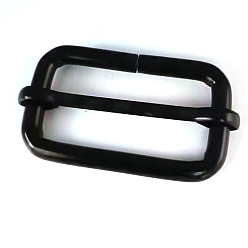 Electrophoresis Black Iron Webbing Bag Strap Adjuster Buckles, Handbag Shorten Length Tri-Glide Adjuster Buckles, Electrophoresis Black, 2.05x3.93cm