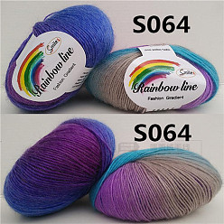 Purple Wool Knitting Yarn, Segment Dyed, Crochet Yarn, for DIY Hat Scarf Cape, Purple, 2mm, about 196.85 yards(180m)/skein