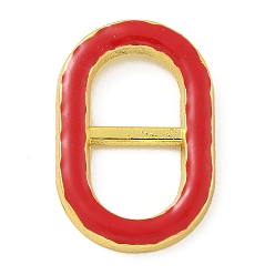 Красный Стойка покрытие латунь эмаль овальное соединительное кольцо, реальный 18 k позолоченный, долговечный, без кадмия и без свинца, красные, 14.5x22x3 мм, внутренний диаметр: 8.5x7 мм