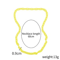 N2009-10 Yellow Shorts Double-layered Cross Acrylic Necklace for Women - Long Fashion Jewelry Chain