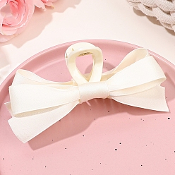 Beige Bowknot Ribbon Claw Hair Clips for Women, with Plastic Findings, Beige, 60x152mm