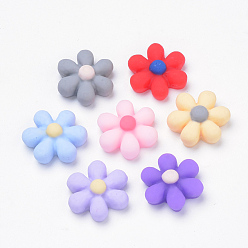 Mixed Color Resin Cabochons, Flower, Mixed Color, 16x6mm
