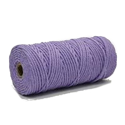 Lilac Cotton String Threads, Macrame Cord, Decorative String Threads, for DIY Crafts, Gift Wrapping and Jewelry Making, Lilac, 4mm, about 109.36 Yards(100m)/Roll
