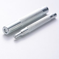 Platinum Metal Iron Snap Button Fastener Hand Punch  Installation Tools, Platinum, 74.5x7mm & 74.5x10mm, 2pcs/set