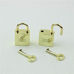 Light Gold Zinc Alloy Twist Bag Lock Purse Catch Clasps, Padlock, for DIY Bag Purse Hardware Accessories, Light Gold, 3.5x2cm