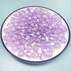 Lilac Cute Transparent Acrylic Beads, AB Color Plated, Cat Paw Print, Lilac, 16x18.5mm, Hole: 4mm
