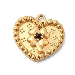 Реактивный Самолет 304 подвески из нержавеющей стали с микропаве из стразов, подвески в виде сердца с клевером, ионное покрытие (ip), реальный 18 k позолоченный, струя, 15x16x2.5 мм, отверстие : 1.2 мм