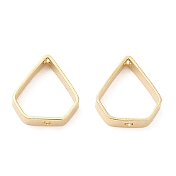 Real 24K Gold Plated Rack Plating Brass Bead Frame, Cadmium Free & Lead Free, Triangle, Real 24K Gold Plated, 10x9x2mm, Hole: 0.7mm