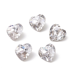 Прозрачный Кубического циркония кабошоны, задние и задние, сердце, прозрачные, 8x8x3.5 мм