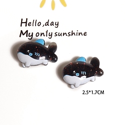 Shark Симпатичные морские организмы серия смоляные кабошоны, поделки аксессуары для волос, акула, 25x17 мм