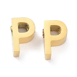 Letter P Ion Plating(IP) 304 Stainless Steel Charms, Alphabet, Golden, Letter.P, 8x5x3mm, Hole: 1.8mm