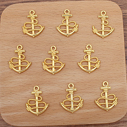 Золотой Подвески из сплава , Якорь прелести, золотые, 24x18 мм