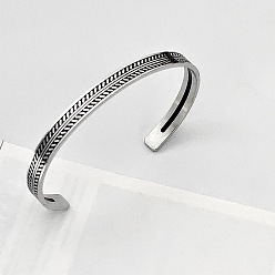 Arrow 304 из нержавеющей стали Манжета браслеты для мужчин, цвет нержавеющей стали, стрелка, 6.69~8.27 дюйм (17~21 см)