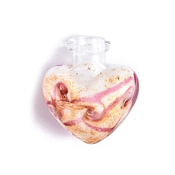 Pale Violet Red Heart Shape Empty Handmade Perfume Bottles, Aromatherapy Fragrance Essential Oil Diffuser Bottle, Pale Violet Red, 2.5x2.7cm