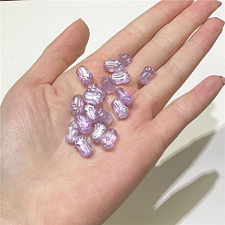 Lilac Transparent Czech Glass Beads, Pakchoi, Lilac, 11x7mm