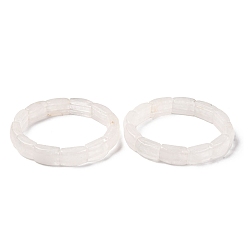 Хрусталь Эластичные браслеты из натуральных кварцевых бусин для женщин и мужчин, бамбук, внутренний диаметр: 2-3/8 дюйм (6.15 см), бусина : 10.5~11x16.5~17.5x6.5~7 mm