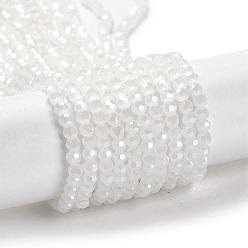 WhiteSmoke Electroplate Glass Beads Strands, Faceted, Pearl Luster Plated, Round, WhiteSmoke, 3mm, Hole: 0.8mm, about 164~166pcs/strand, 19.69~19.88 inch(50~50.5cm)