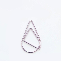 Фиолетовый Металлические скрепки, клипсы для закладок, мультяшный милый стиль, слеза, фиолетовые, 25x15 мм