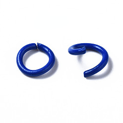 Синий Открытые прыжковые кольца из окрашенного распылением железа, синие, 18 датчик, 10.5x1 мм, внутренний диаметр: 8 мм, Около 3850 шт / 1000 г