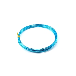 Deep Sky Blue Aluminum Wire, Bendable Metal Craft Wire, Round, for DIY Jewelry Craft Making, Deep Sky Blue, 22 Gauge, 0.6mm, 10M/roll
