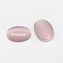 Thistle Cat Eye Cabochons, Oval, Thistle, 14x10x3.5~3.8mm