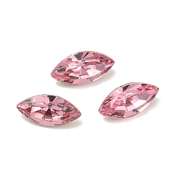 Роза Стеклянные стразы кабошоны, задние и задние, граненые, лошадиный глаз , роза, 6x3x2 мм