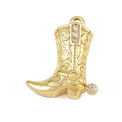 Настоящее золото 18K Латунные микро проложить кубического циркония подвески, брелоки для ботинок, стойки покрытие, долговечный, без кадмия и без свинца, реальный 18 k позолоченный, 17x14.5x5.5 мм, отверстие : 1.2 мм
