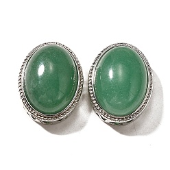 Зеленый Авантюрин Многорядные звенья из натурального зеленого авантюрина, овальные, без кадмия и без свинца, платина, 21x16.5x11.5 мм, отверстие : 3 мм