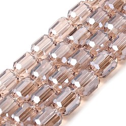 чертополох Стеклянные бусины с гальваническим покрытием , граненый ствол, чертополох, 9x7.5 мм, отверстие : 1.3 мм, около 60 шт / нитка, 21.46'' (54.5 см)