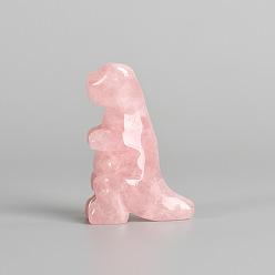 pink crystal Jade Ornament Home Office Crystal Powder Crystal Aventurine Semi-precious Stone 2 Inch Dinosaur Carving Craft