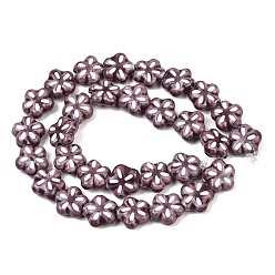 Розово-Коричневый Фарфоровые эмалевые бусины ручной работы, цветок, пастельный фарфор, розово-коричневый, 12~12.5x11~12.5x5.5~6 мм, отверстие : 1.6~2 мм