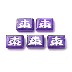 Сине-фиолетовый Бусины лэмпворк , прямоугольник с амулетом, синий фиолетовый, 12x16x5.5~6 мм, отверстие : 1.2 мм