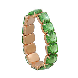 Light green Sparkling Stretch Bracelet for Women - Hip Hop Punk Style Jewelry with Elastic Band and Shiny Rhinestones