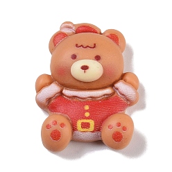 Медведь Кабошоны из смолы, Новогодняя тема, медведь, 23.5x18.5x8 мм