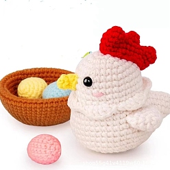 Chick Animal Display Decoration DIY Knitting Kits for Beginners, including Doll Eye, Crochet Hook, Stitch Marker, Yarn, Instruction, Chick, 10cm