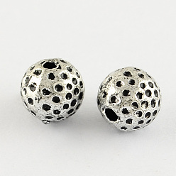 Antique Silver Plated Antique Acrylic Beads, Round, Antique Silver Plated, 8mm, Hole: 2mm, about 1935pcs/500g