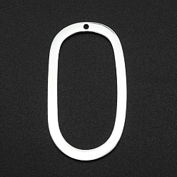 Stainless Steel Color 201 Stainless Steel Open Back Bezel Pendants, For DIY UV Resin, Epoxy Resin, Pressed Flower Jewelry, Oval, Laser Cut, Stainless Steel Color, 34.5x19x1mm, Hole: 1.2mm