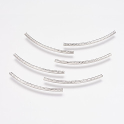 Платина Бисера латунной трубки, изогнутые, платина, 30x2 мм, отверстие : 1 мм