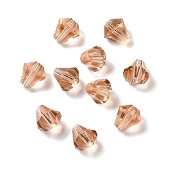 PeachPuff Glass Imitation Austrian Crystal Beads, Faceted, Diamond, PeachPuff, 10x9mm, Hole: 1mm
